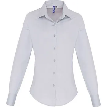 Dámská košile Premier Workwear Dámská bavlněná košile s dlouhým rukávem PR344 Silver -ca. Pantone 428 M