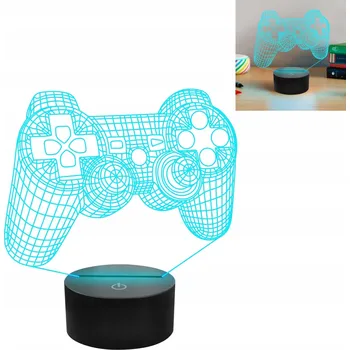 Lampička Noční Lampa Stolní 3D LED Lampa Ovladač her Herní Světlo