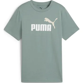 Chlapecké oblečení Dětské triko PUMA ESS 2 COLOR NO.1 LOGO TEE 685778_30 GREEN MOON 152