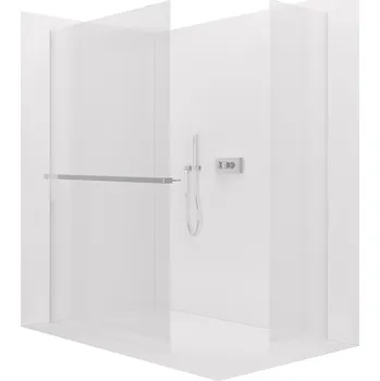 CERANO - Sprchová zástěna Walk-in Crystal T L/P - 8 mm - bezvzpěrový systém + polička/držák na ručníky - chrom, rýhované sklo - 110x70x200 cm