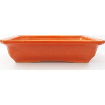 Květináč Keramická bonsai miska 17,5 x 13 x 4 cm oranžová