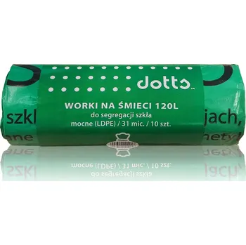Pytle na odpadky Pytle na odpad 120l 10 Ks, DOTTS, pro třídění skla, silné (LDPE), 31 µm