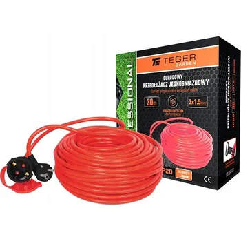 Napájecí kabel Prodlužovací Kabel zahradní PROFESSIONAL 3X1.5mm H05VV-F CE 30m TEGER
