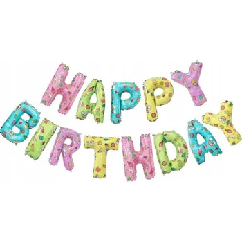 Balónek Fóliový balónek 35 cm Písmena Happy Birthday Pbh
