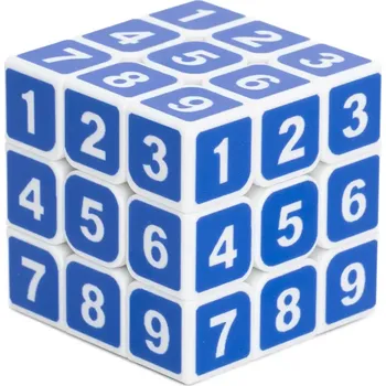 Hlavolam Kostka 3x3x3 Sudoku Z-Cube jednobarevná Bílá, modré nálepky