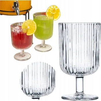 Sklenice SKLENICE SKLENIČKA NA VODU NÁPOJŮ ŠŤÁV PROSECCO 335 ML NÁPOJŮ RÝHOVANÁ