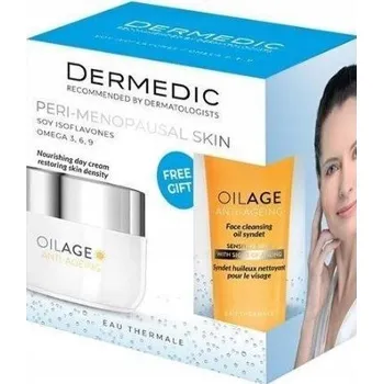 Pleťový krém Dermedic Oilage Sada: Denní krém 50 ml + Mycí syndet na obličej 25 ml