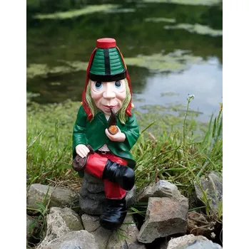 Zahradní dekorace Prodex Vodník sedící na kameni malý 14x9x23cm