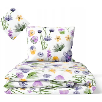 Povlečení Povlečení 140x200 cm, 70x80 cm, 140 g/m2, bavlna 100% Polní květy na bílém