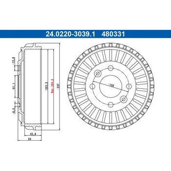 Brzdový buben Brzdový buben ATE 24.0220-3039.1