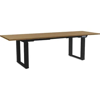 Psací stůl Výškově nastavitelný stůl OfficeTech Strong 240 x 80 cm, černá podnož, dub kamenný