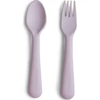 dětská jídelní sada MUSHIE vidlička a lžička Soft Lilac