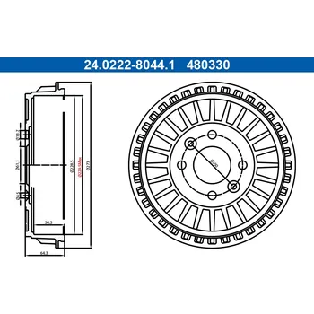 Brzdový buben Brzdový buben ATE 24.0222-8044.1