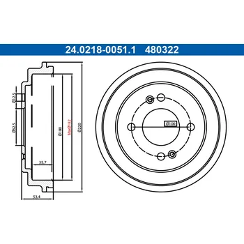 Brzdový buben Brzdový buben ATE 24.0218-0051.1