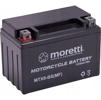 Motobaterie Moretti MTX9-BS YTX9-BS Gelová motocyklová Akumulátor AGM 12V 8Ah 120A