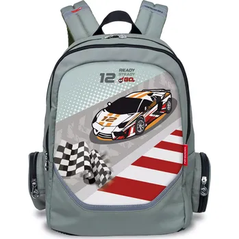Školní batoh Školní a předškolní batoh Nikidom Roller GO Race Car 15L, šedo-zelený