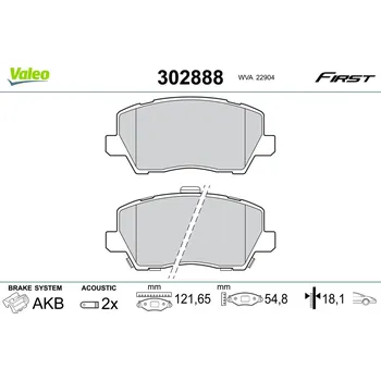 Brzdová destička Sada brzdových destiček, vždy 4 kusy v sadě VALEO 302888