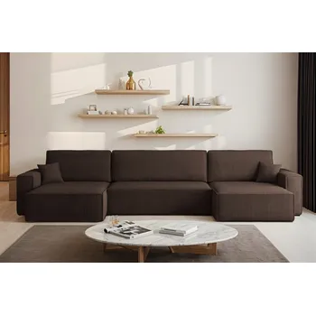 Sedací souprava Rozkládací sedací souprava do U Karl XL - Hnědá 06