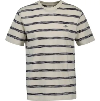 Pánské oblečení TRIČKO GANT STRIPED SS T-SHIRT CREAM