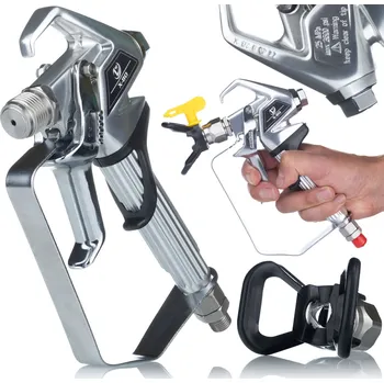 Stříkací pistole PROFESIONÁLNÍ STŘÍKACÍ PISTOLE PRO MALOVACÍ AGREGÁT, 2-PRSTOVÁ SPOUŠŤ HQ