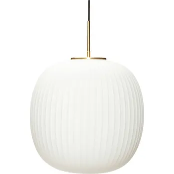 Bílé závěsné svítidlo se skleněným stínidlem ø 40 cm Serene – Hübsch ID_1727188