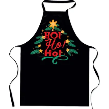 Kuchyňská zástěra KUCHYŇSKÁ ZÁSTĚRA S POTISKEM VÁNOČNÍ HO HO MIKULÁŠ dárek dámská pánská