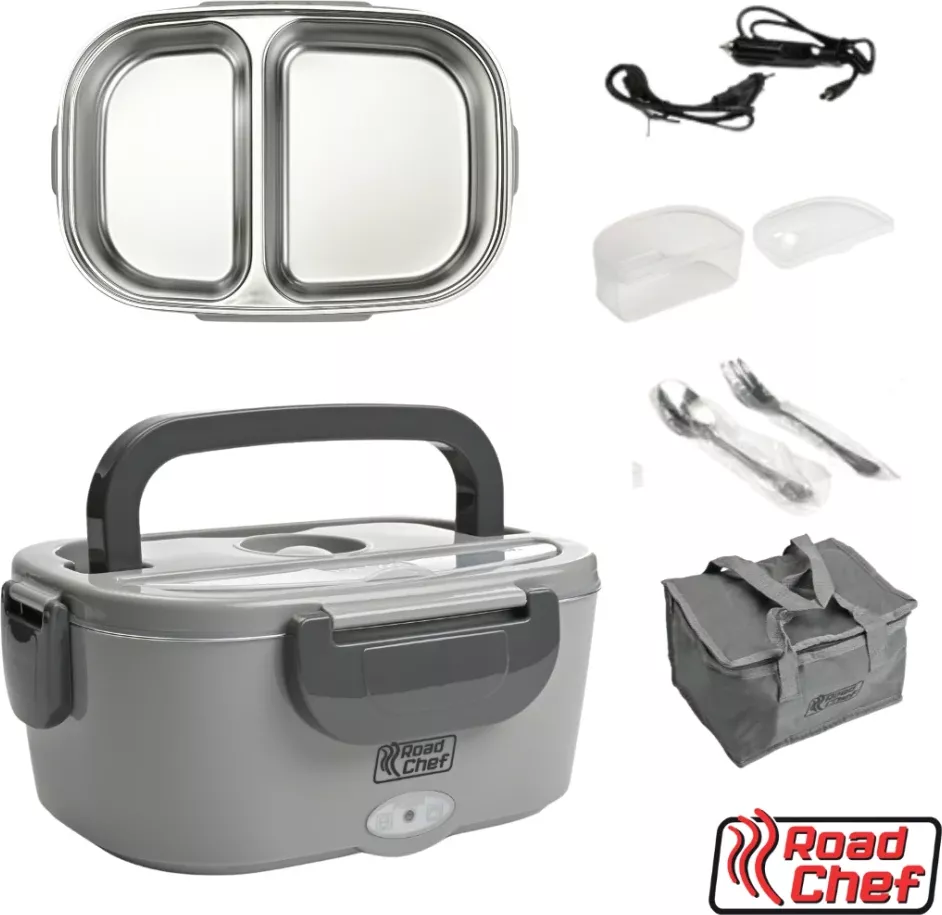 Ohřívač jídla do auta RoadChef 12/24V/230V, 80W, 1500ml (dvě komory)