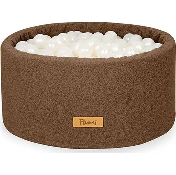 Dětský bazének Flumi Bazének s míčky 200 ks bouclé hnědý, perlové míčky