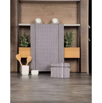 Utěrka Kuchyňské utěrky EGYPTSKÁ BAVLNA U02 ŠEDÁ, ornamenty, 3 kusy, 50x70cm