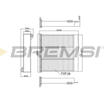 Kabinový filtr Filtr vzduchu v interiéru BREMSI FC2417