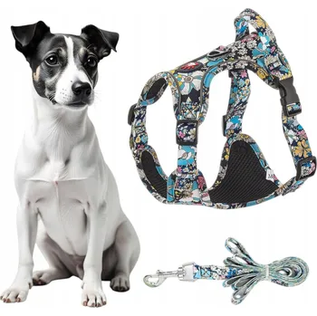 Vodítko pro psa VZOROVANÉ REFLEXNÍ BEZTLAKOVÉ POSTROJE A VODÍTKO PRO PSA VELIKOST L