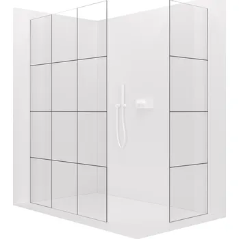 CERANO - Sprchová zástěna Walk-in Crystal T L/P - 8 mm - bezvzpěrový systém - bílá matná, industriální sklo - 160x160x200 cm