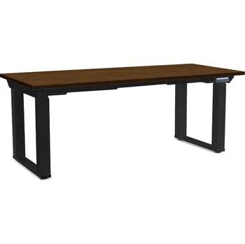 Psací stůl Výškově nastavitelný stůl OfficeTech Strong 180 x 80 cm, černá podnož, ořech