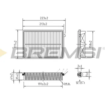 Vzduchový filtr Vzduchový filtr BREMSI FA2532