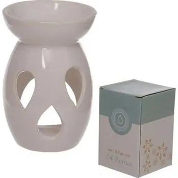 Svíčka Lampa-aroma, d8x12cm, bílá, výřez sova, keramika