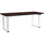 Výškově nastavitelný stůl OfficeTech Strong 180 x 80 cm, bílá podnož, wenge