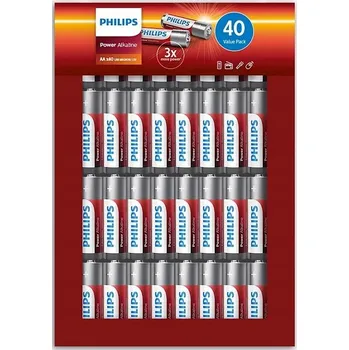 Článková baterie Alkalická baterie Philips AA (R6) 40 ks