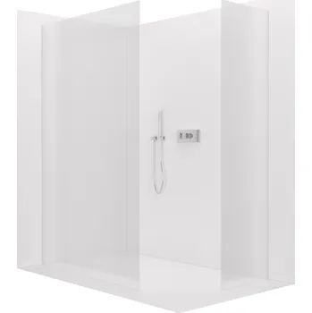 CERANO - Sprchová zástěna Walk-in Crystal T L/P - 8 mm - bezvzpěrový systém - chrom, rýhované sklo - 150x120x200 cm