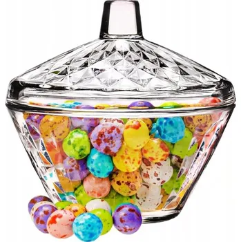 Dóza na potraviny Skleněná Cukřenka s víkem, nádoba na bonbóny , LUXITO Karo