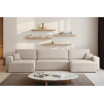 Sedací souprava Rozkládací sedací souprava do U Karl XL - Krémová 100