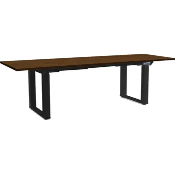 Psací stůl Výškově nastavitelný stůl OfficeTech Strong 240 x 80 cm, černá podnož, ořech