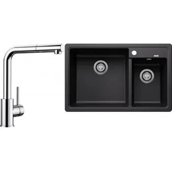 Granitový dřez Set RS Blanco Legra 8 + Blanco Mila-S (černá + chrom)