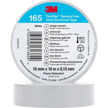 Lepicí páska 3M Izolační páska Temflex 165, rozměr 15 mm x 10 m x 0,15 mm, barva bílá, 3 ks
