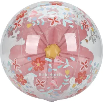 Hračka pro nejmenší LITTLE DUTCH Nafukovací míč 3D Pink Flowers