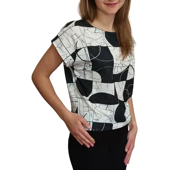 Dámská halenka Halenka Pratto černo-bílá do černého lemu velikost pratto: 36