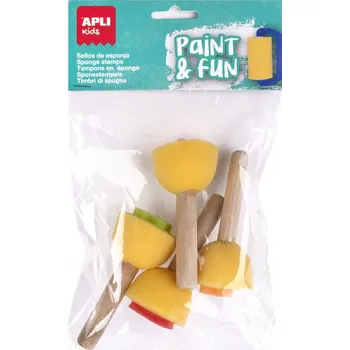 Dětské razítko Razítka Apli Kids s houbičky a dřevěnými rukojeťmi