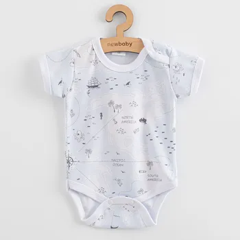 Kojenecký body Kojenecké body s krátkým rukávem New Baby For Babies ocean 74 (6-9m)
