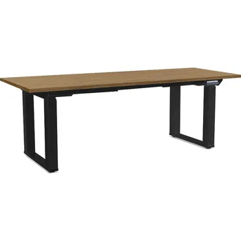 Psací stůl Výškově nastavitelný stůl OfficeTech Strong 200 x 80 cm, černá podnož, dub kamenný