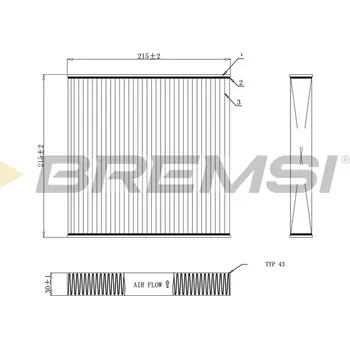 Kabinový filtr Filtr vzduchu v interiéru BREMSI FC0909