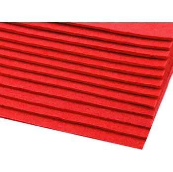 Látková dekorativní plsť / filc 20x30 cm Varianta: 16 (F01) červená, Balení: 12 ks